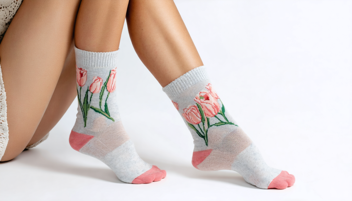découvrez les chaussettes 'tulipes' de coucou suzette, alliant élégance florale et confort pour sublimer votre style au quotidien.