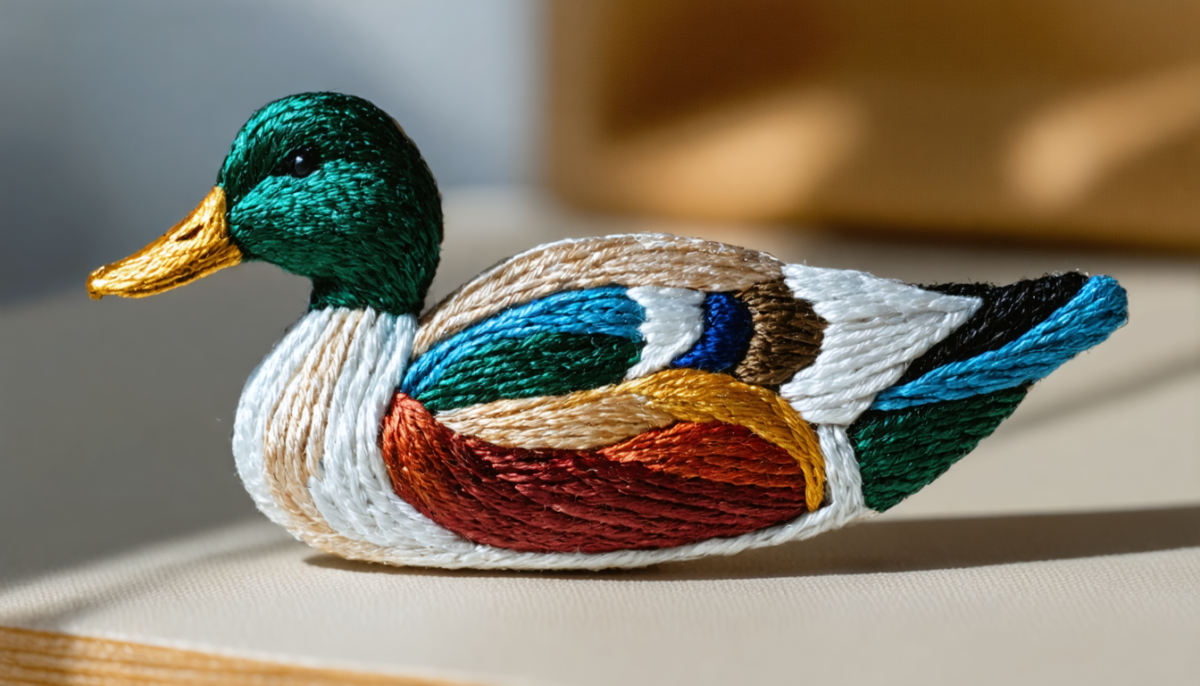 découvrez la barrette brodée main « canard laqué » par macon & lesquoy, une pièce d'élégance artisanale unique qui sublime votre style avec finesse et originalité.