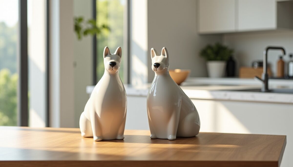 Ensemble élégant de carafes 'Chiens assis' : un duo décoratif et fonctionnel