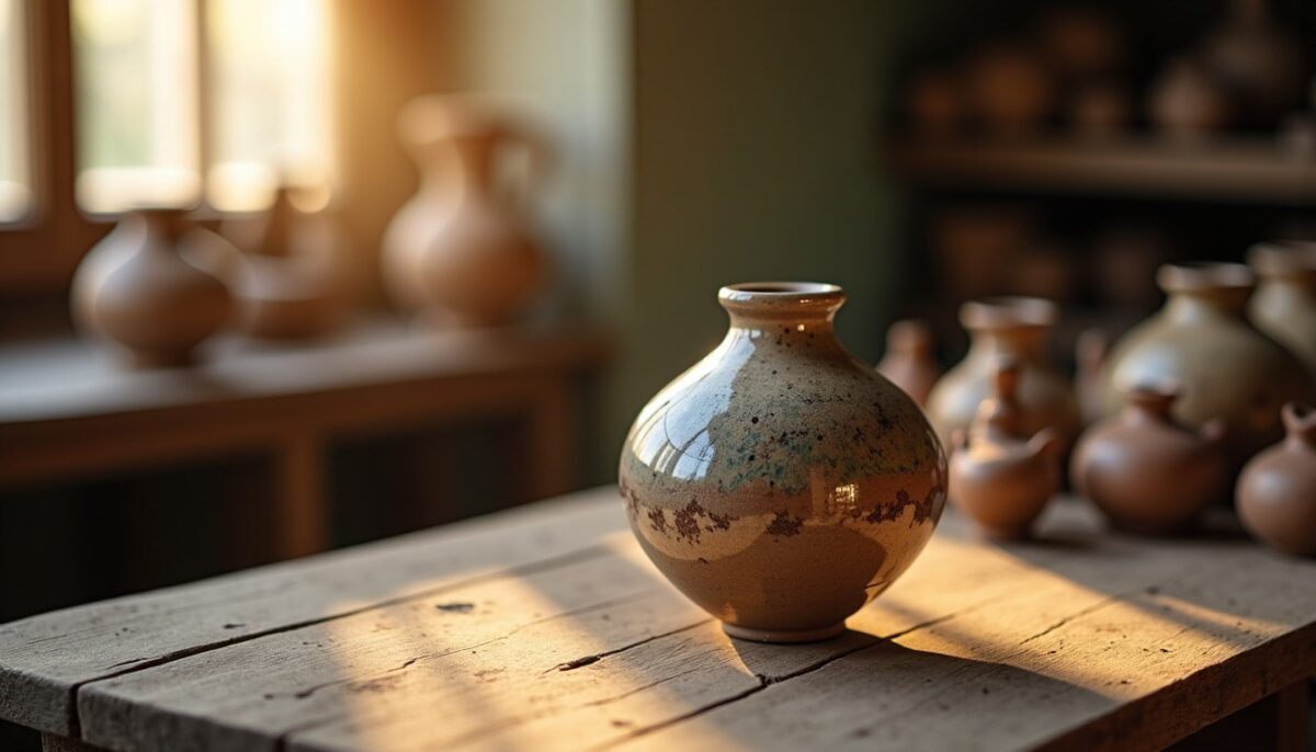 Charmant petit vase en grès signé Gilbert Méténier : une pièce unique d'art céramique