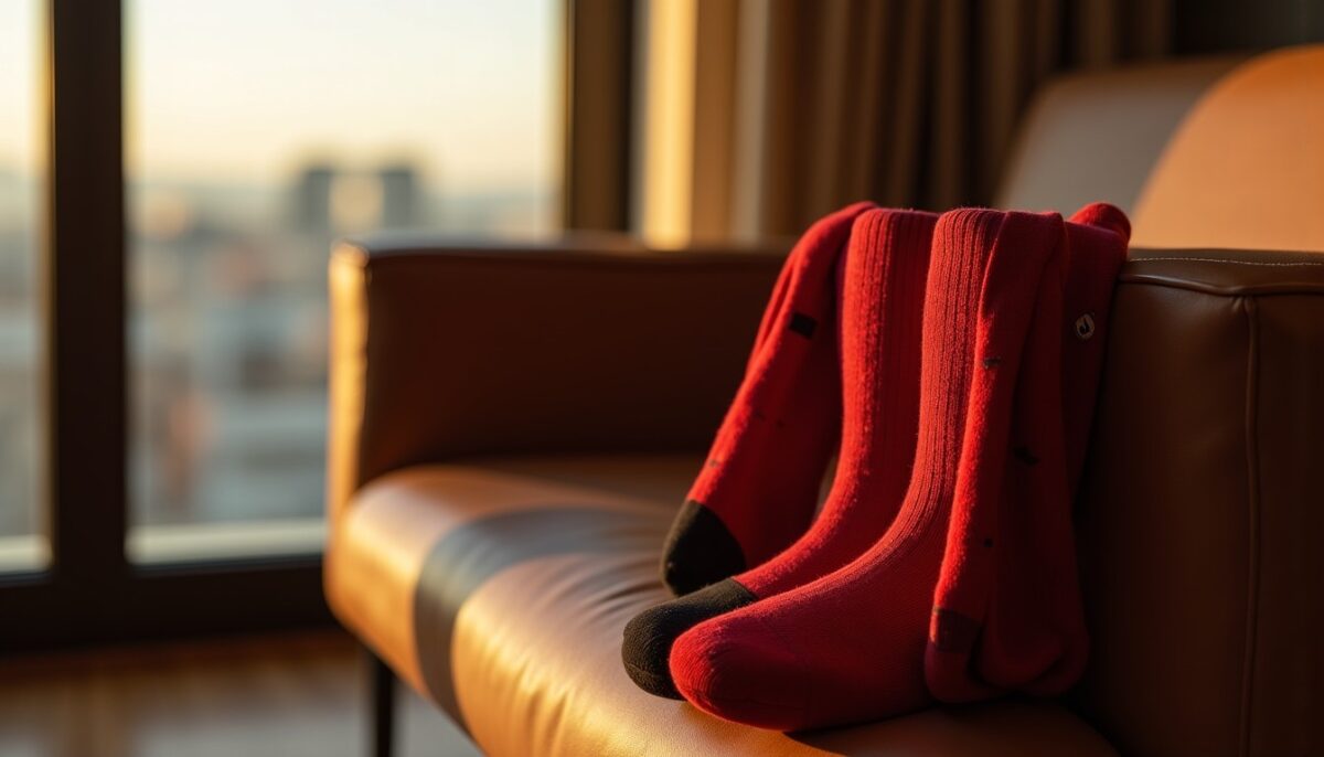 Découvrez les Chaussettes 'Red & Night' par THEORY OF TWO : Élégance et Confort Réunis