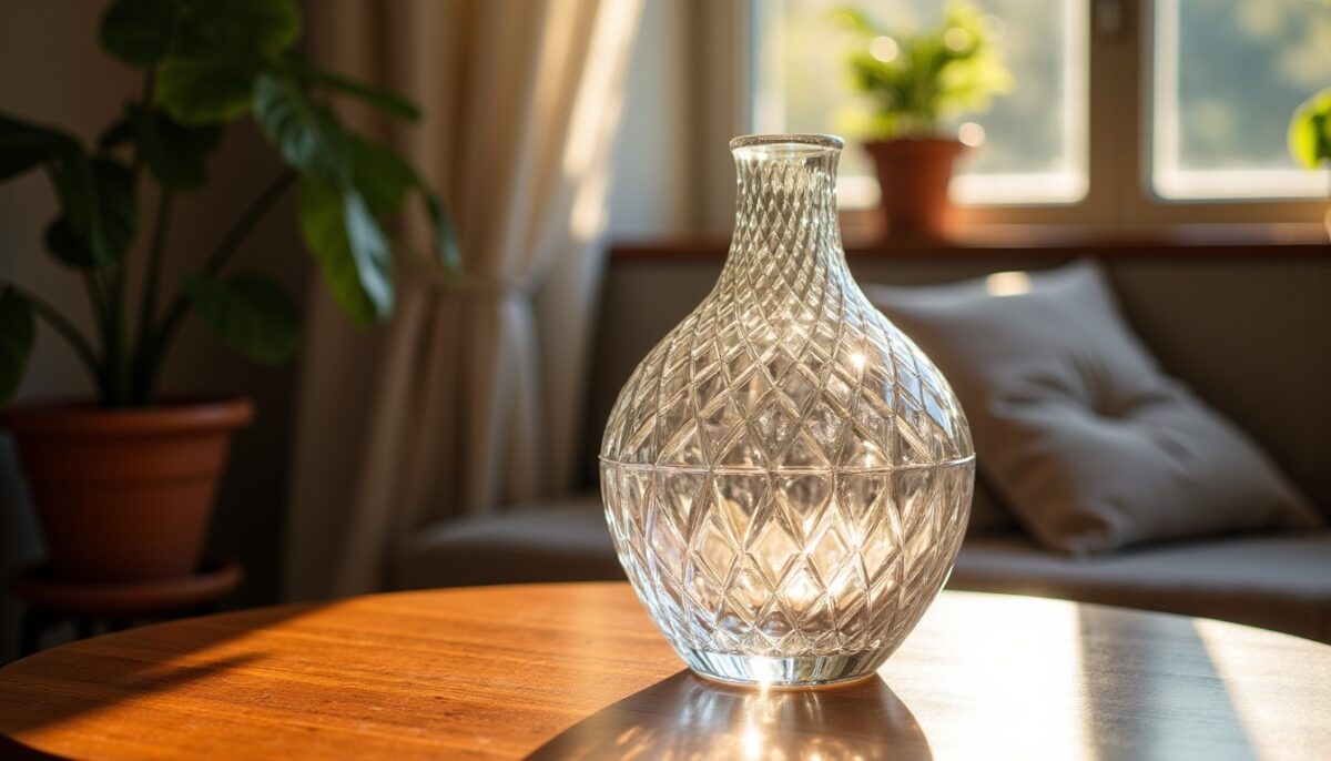 Vase en cristal au design libre et original