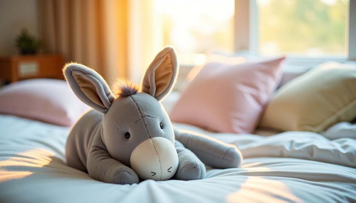 Le doux sommeil d’un âne en peluche : tendresse et confort garantis