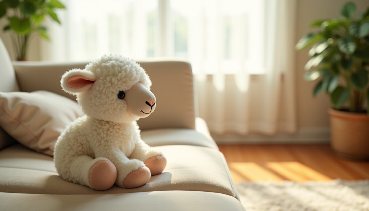 Douceur moelleuse : découvrez l'agneau blanc en peluche